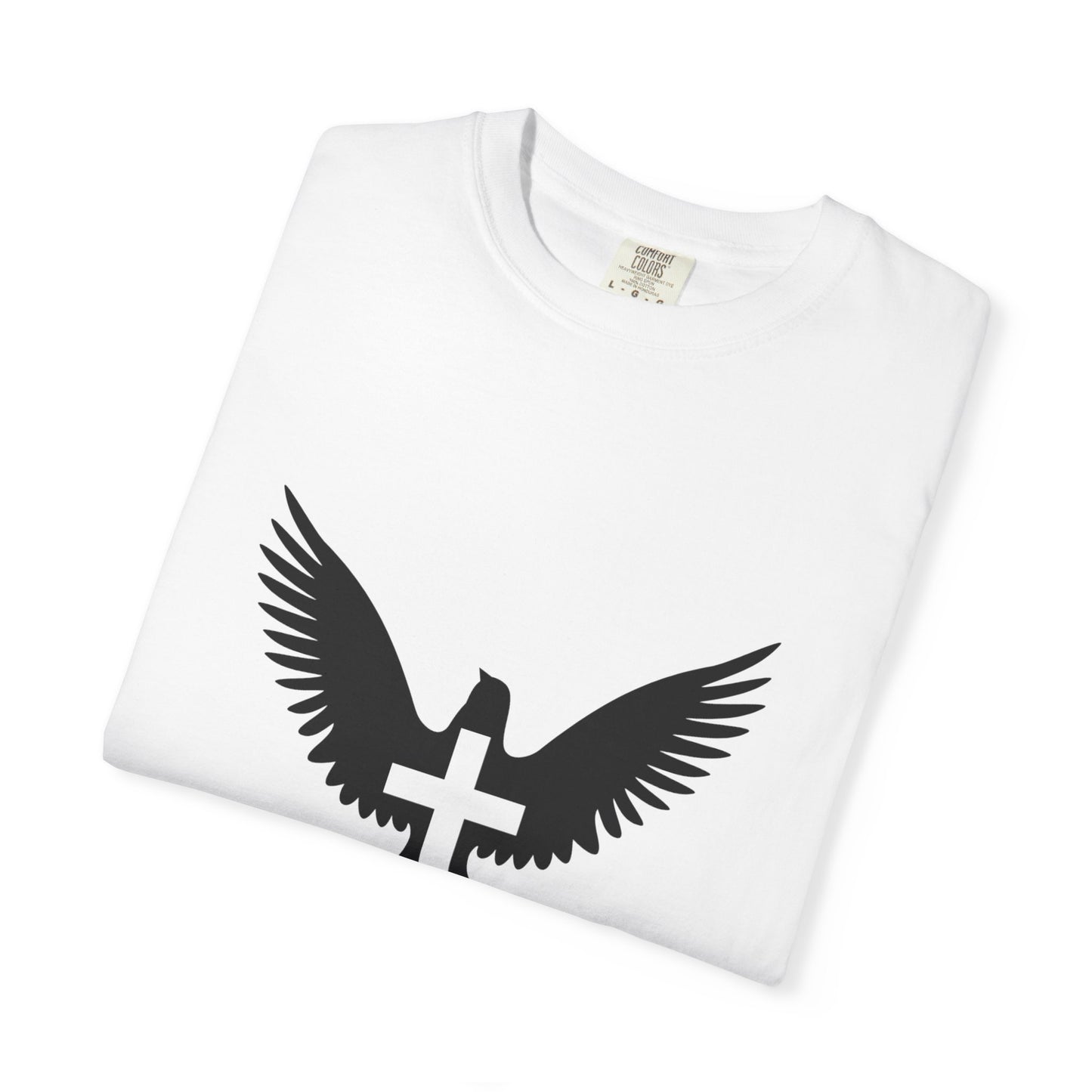 Garment-Dyed T-Shirt with Wings Design, Unisex Inspirational Tee, Casual Wear, Gift for Nature Lovers, Trendy Graphic Shirt