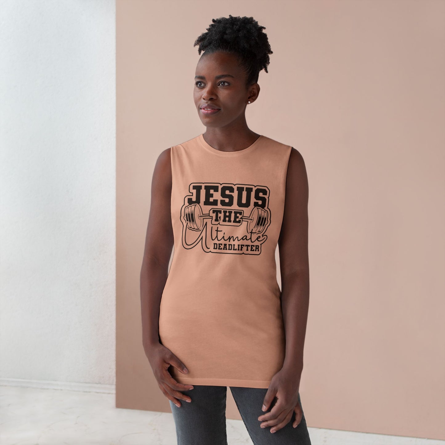 Unisex Jesus Fitness Tank Top, Gym Shirt, Workout Sleeveless Tee, Christian Gym Apparel, Deadlifting Gift