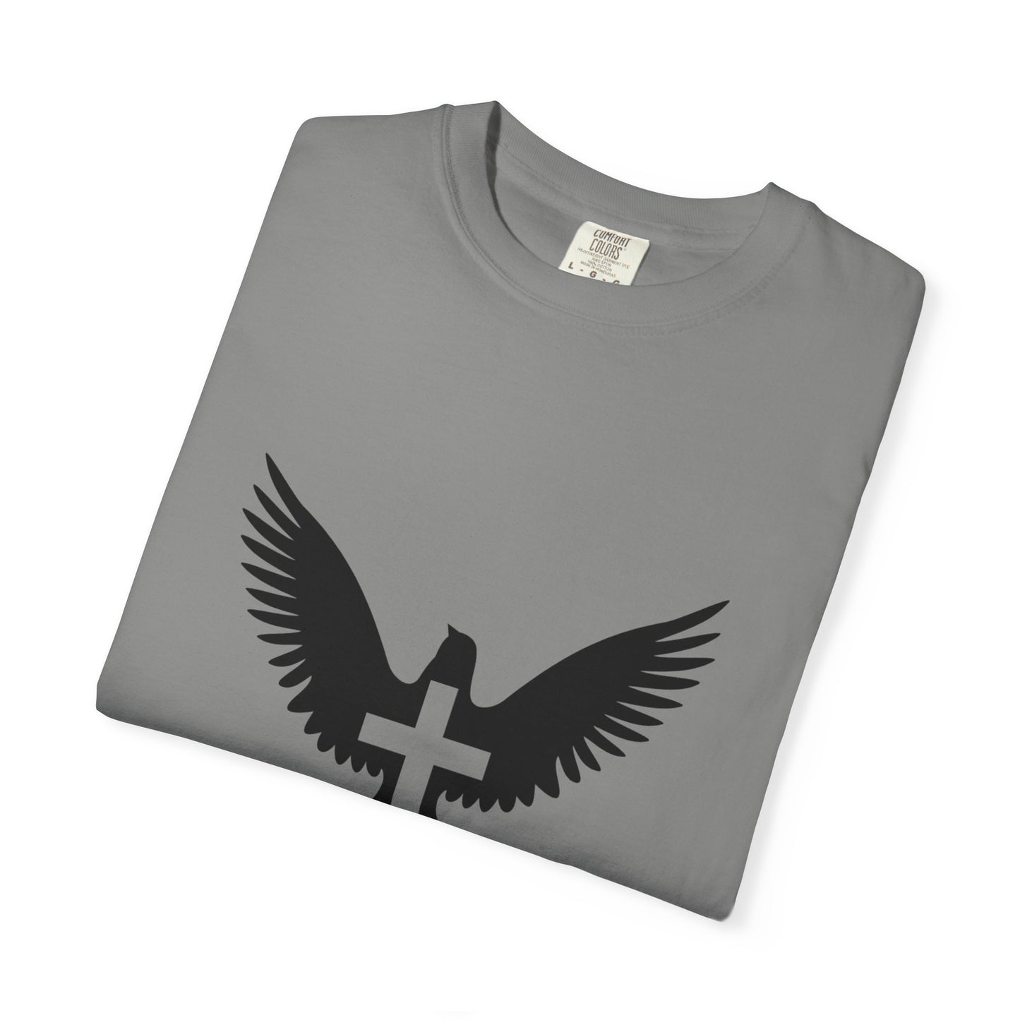 Garment-Dyed T-Shirt with Wings Design, Unisex Inspirational Tee, Casual Wear, Gift for Nature Lovers, Trendy Graphic Shirt