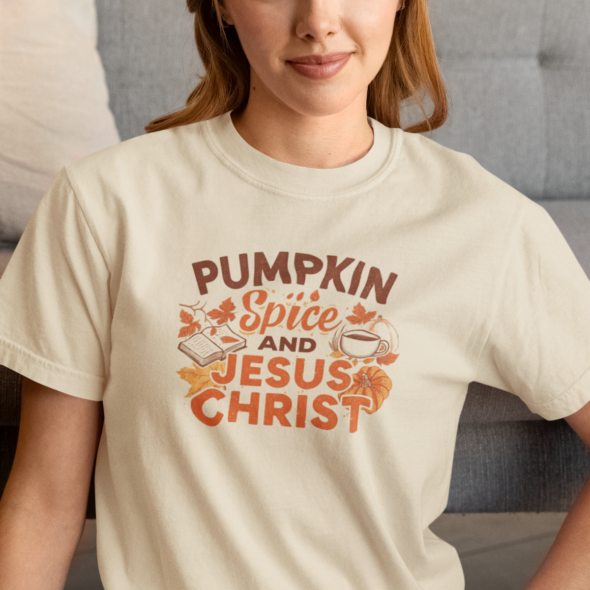 PUMPKIN SPICE AND JESUS CHRIST WOMEN'S TEE