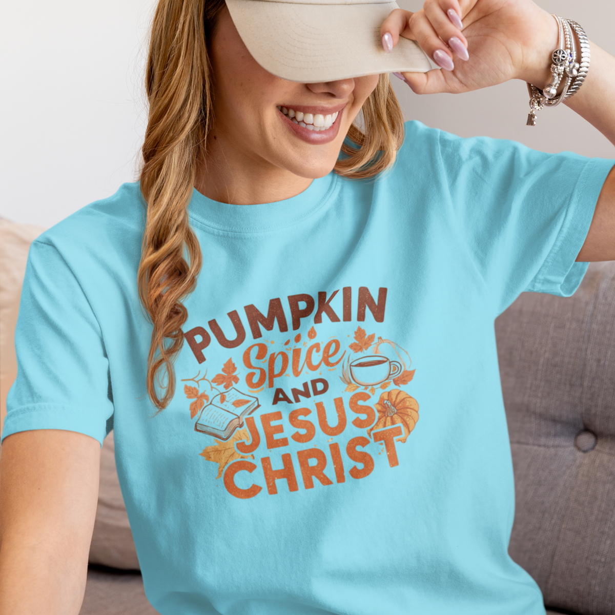 PUMPKIN SPICE AND JESUS CHRIST WOMEN'S TEE