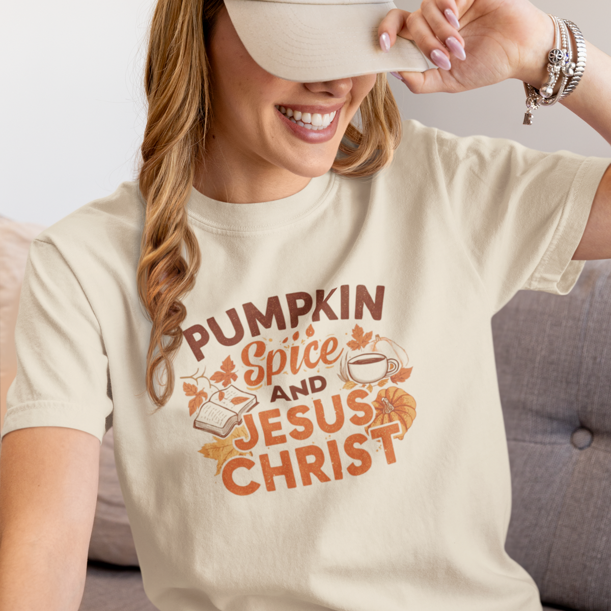 PUMPKIN SPICE AND JESUS CHRIST WOMEN'S TEE